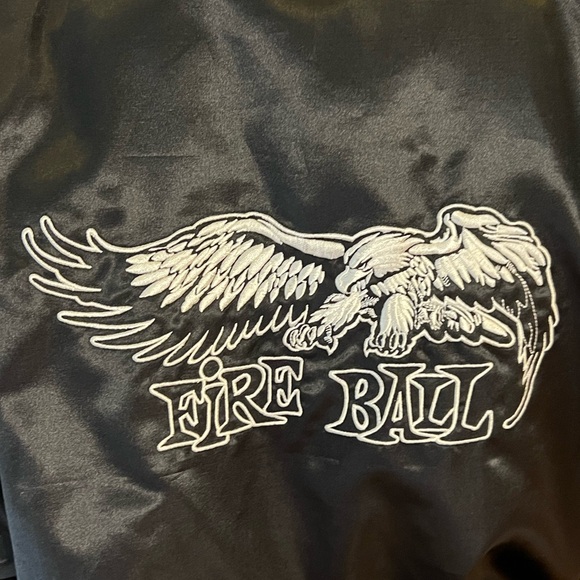 Satin baseball jacket with Eagle Fireball lettering size: Small gently worn - Picture 5 of 6